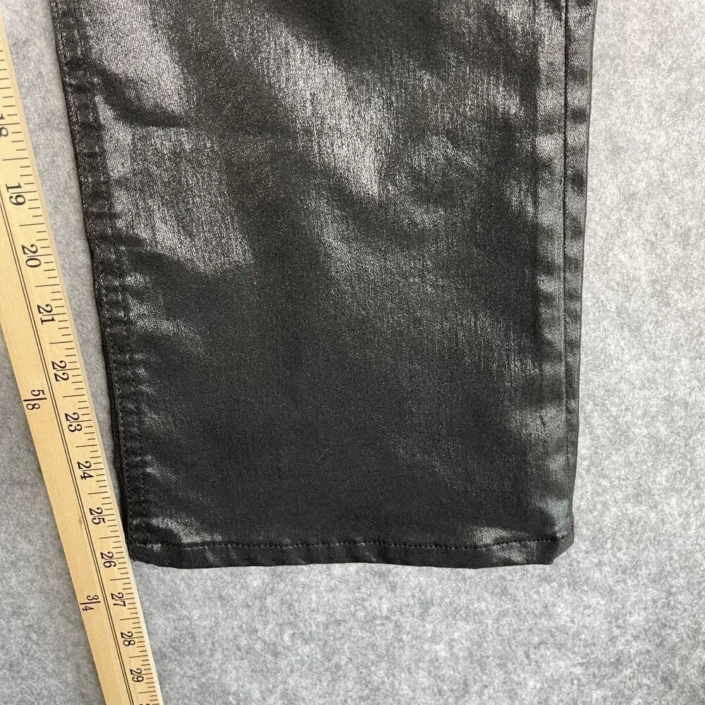 Rag & Bone Casey High Rise Ankle Flare Jeans Womens 27 Coated Black Stretch Crop